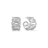 Eternity Interlocking Wide Link Hoop Earrings