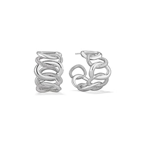 Eternity Interlocking Wide Link Hoop Earrings