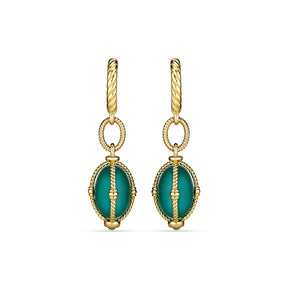 Ocean Reef Drop Earrings with Green Chalcedony in 18K Gold Vermeil