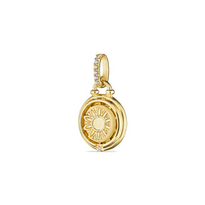 Little Luxuries Sun and Moon Medallion with Diamonds in 18K