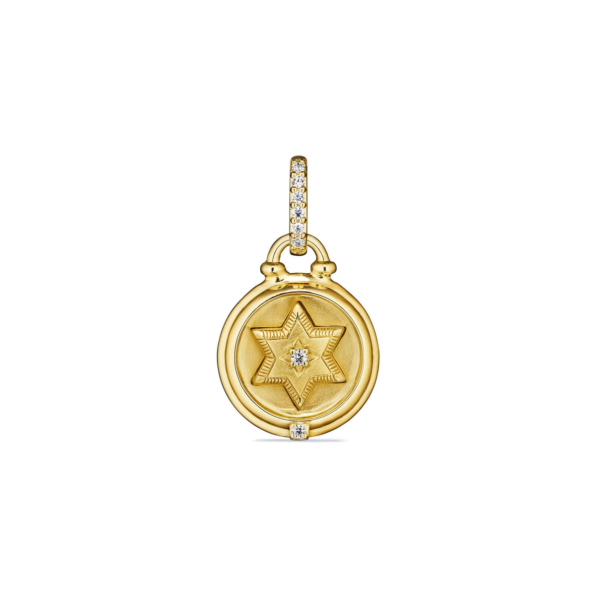 Little Luxuries Star of David Medallion with Diamonds in 18K