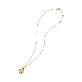 Little Luxuries Sun and Moon Medallion Necklace with Diamonds in 18K