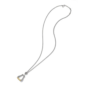 Vienna Long Stirrup Necklace with 18K Gold