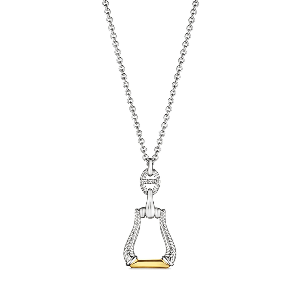 Vienna Long Stirrup Necklace with 18K Gold