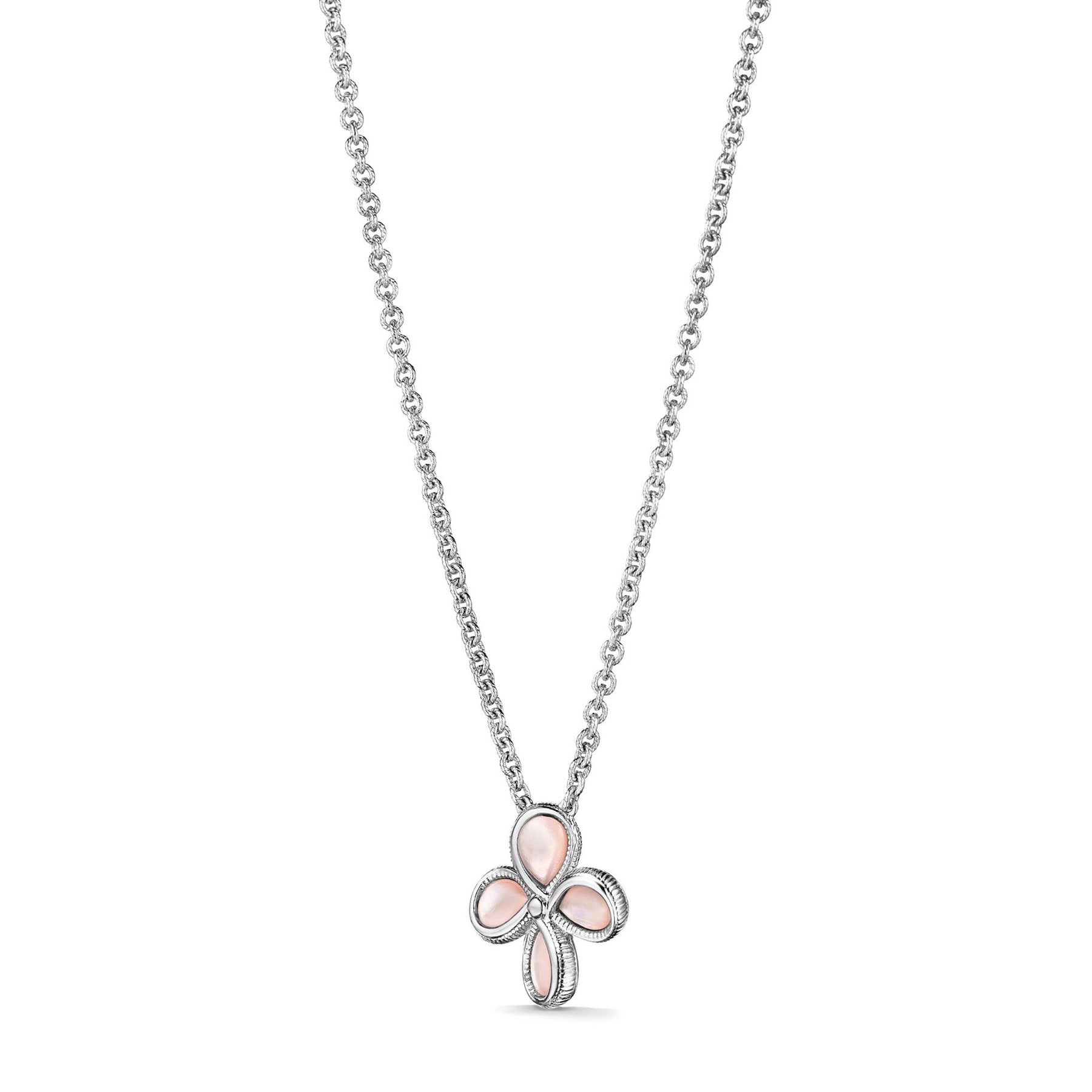 Jardin Flower Pendant Necklace with Pink Mother of Pearl