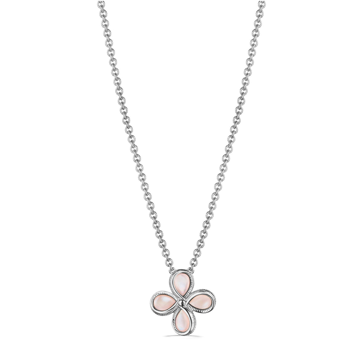 Jardin Flower Pendant Necklace with Pink Mother of Pearl