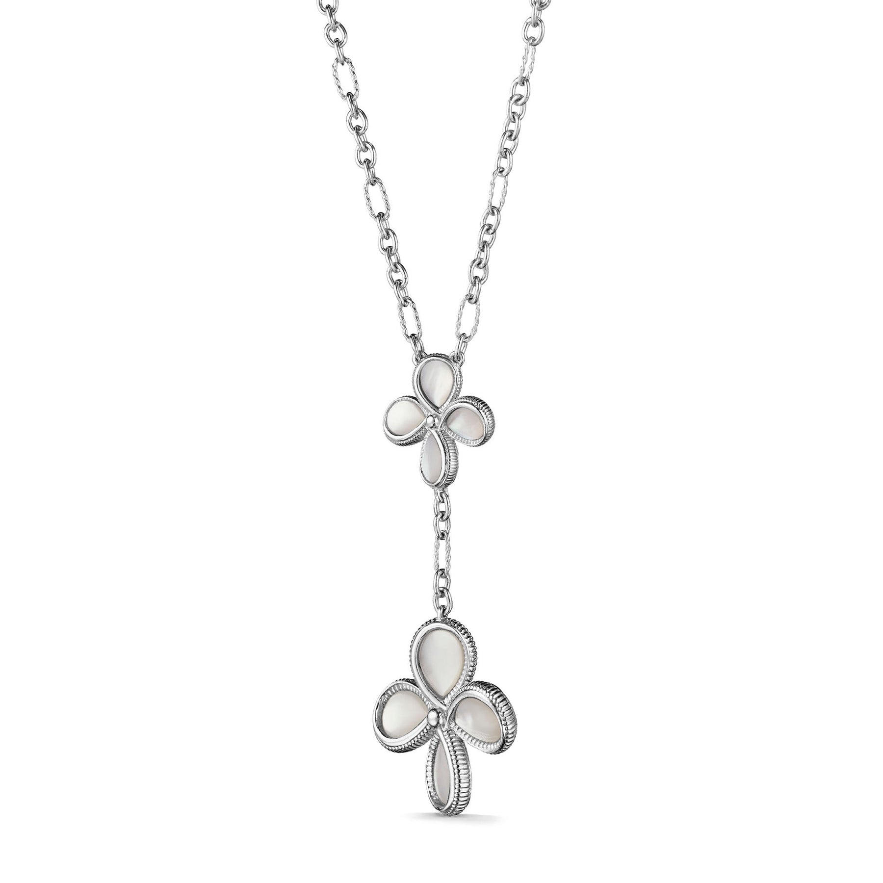 Jardin Floral Drop Necklace with Mother of Pearl