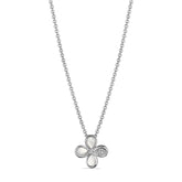 Jardin Flower Pendant Necklace with Mother of Pearl and Diamonds