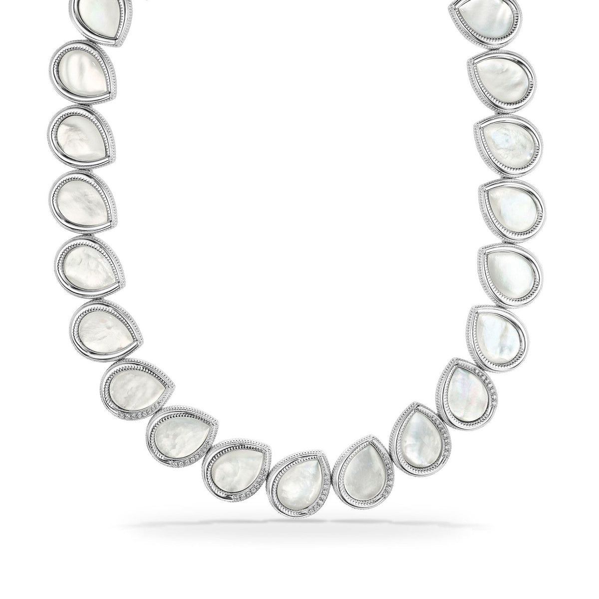 Jardin Petal Necklace with Mother of Pearl and Diamonds