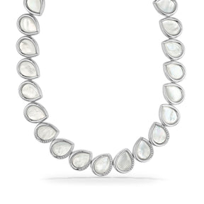 Jardin Petal Necklace with Mother of Pearl and Diamonds