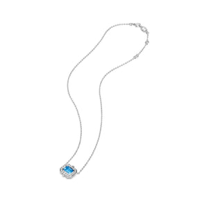 Adrienne Necklace with Swiss Blue Topaz and Diamonds