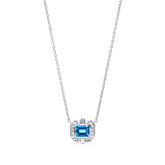 Adrienne Necklace with Swiss Blue Topaz and Diamonds