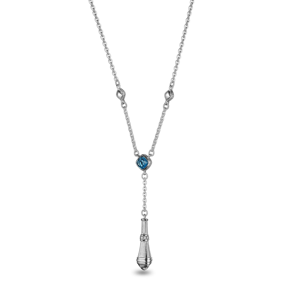 Adrienne Drop Necklace with London Blue Topaz and Diamonds
