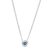 Santorini Necklace with London Blue Topaz and Diamonds