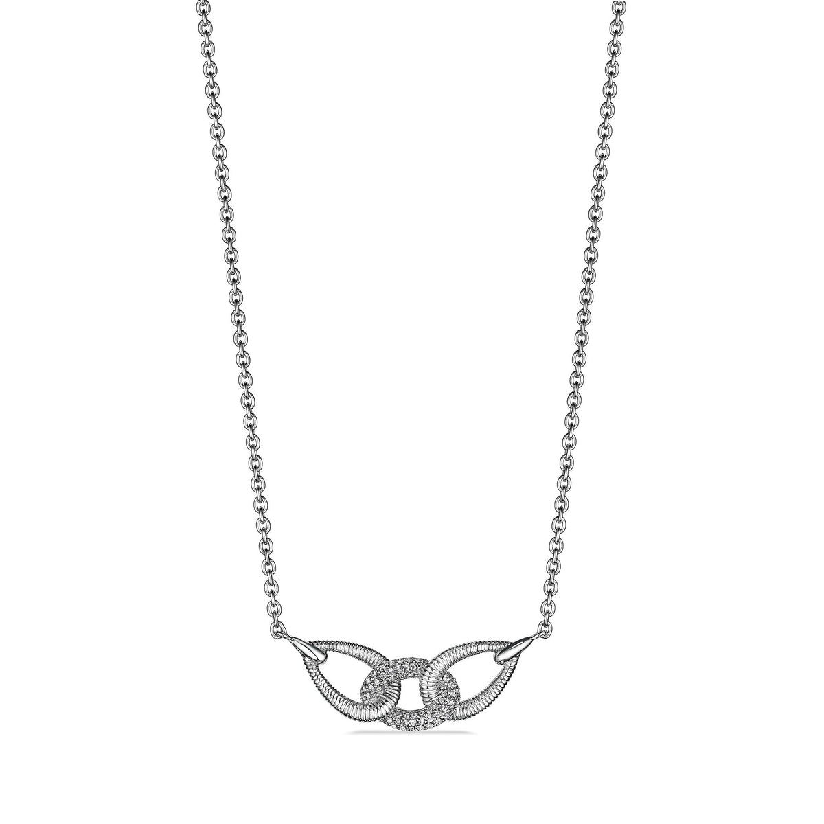 Eternity Interlocking Link Necklace with Diamonds