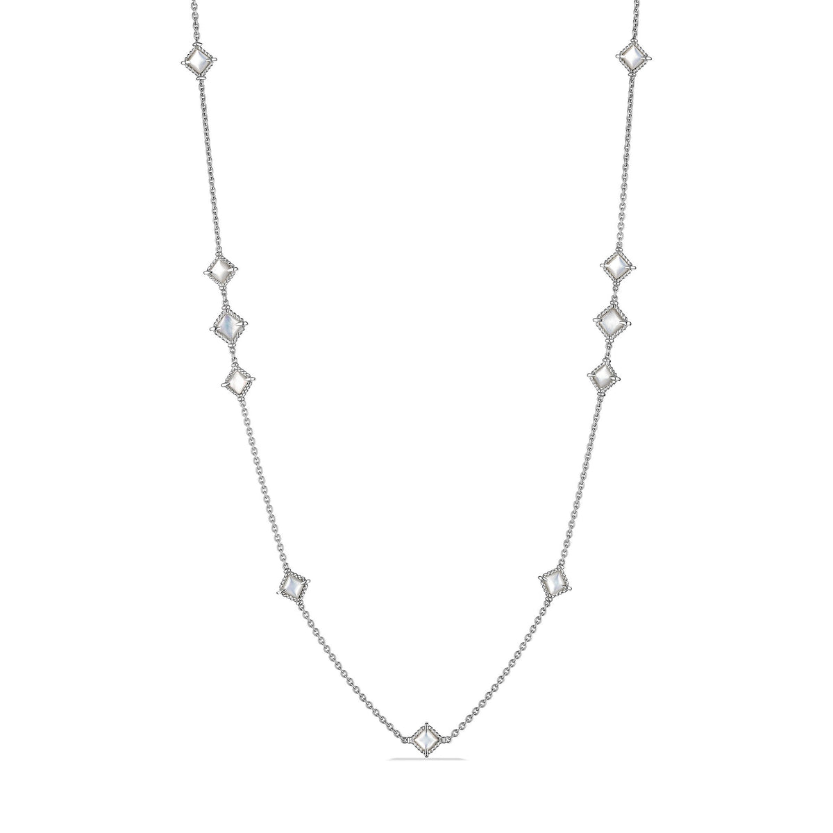 Isola Long Multi Station Necklace with Mother of Pearl