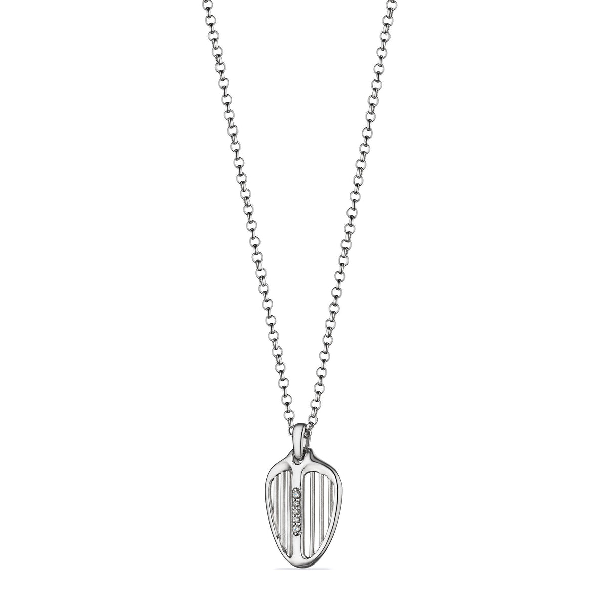 Cielo Shield Pendant Necklace with Diamonds