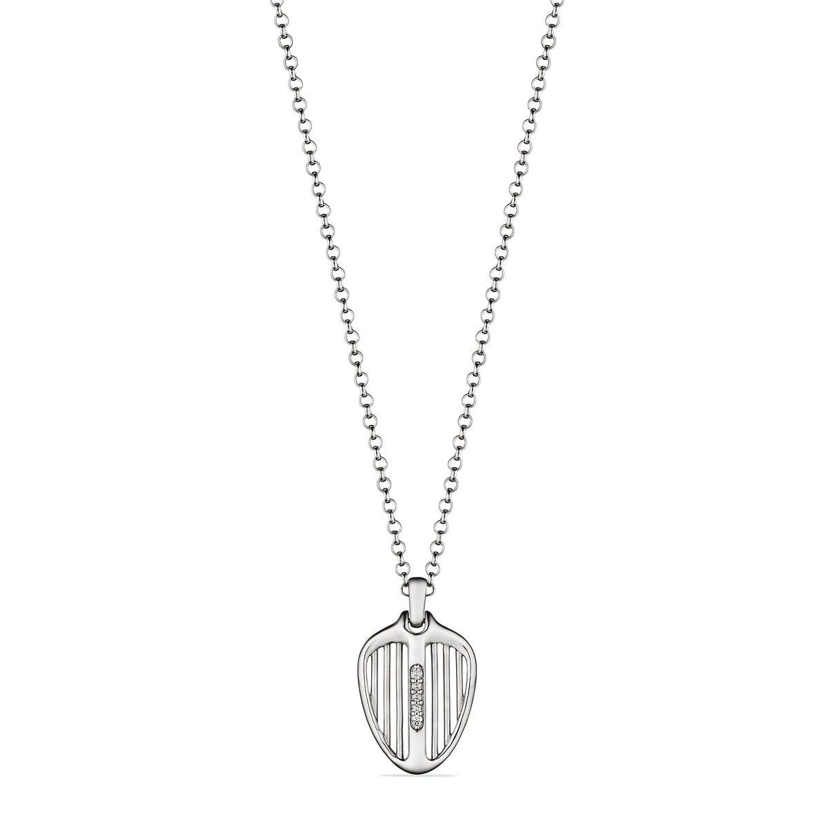 Cielo Shield Pendant Necklace with Diamonds