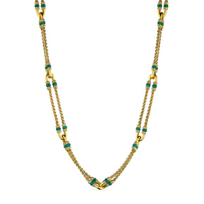 Ocean Reef Statement Necklace with Green Chalcedony in 18K Gold Vermeil