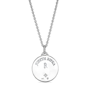 Little Luxuries Long Zodiac Medallion Necklace with Diamonds and 18K Gold