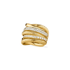 Eternity Seven Band Highway Ring with Diamonds in 18K