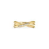 Santorini Crossover Ring with Diamonds in 18K