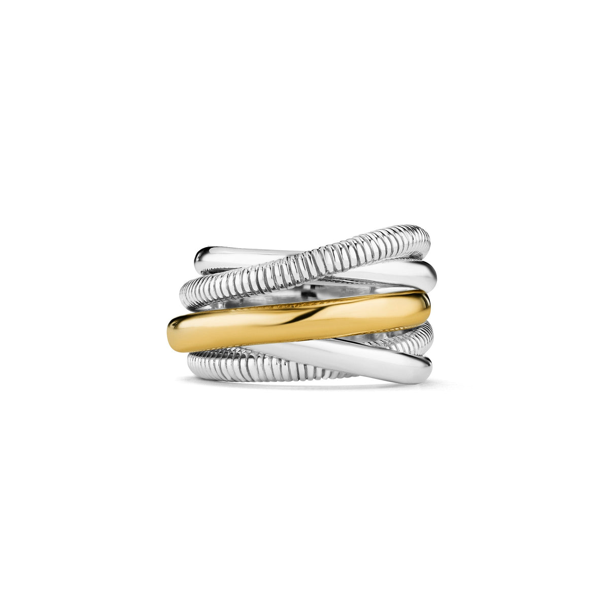 Eternity Five Band Highway Ring with 18K Gold
