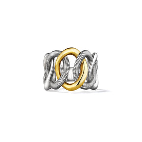 Eternity Interlocking Link Band Ring with 18K Gold