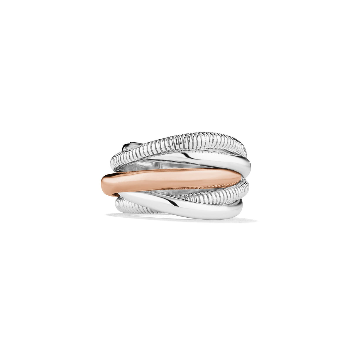 Eternity Five Band Highway Ring with 18K Rose Gold