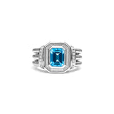 Adrienne Ring with Swiss Blue Topaz and Diamonds