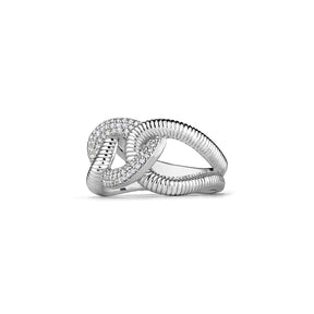 Eternity Interlocking Link Ring with Diamonds
