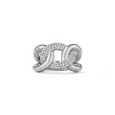 Eternity Interlocking Link Ring with Diamonds