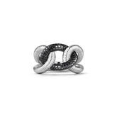 Eternity Interlocking Link Ring with Black Spinel