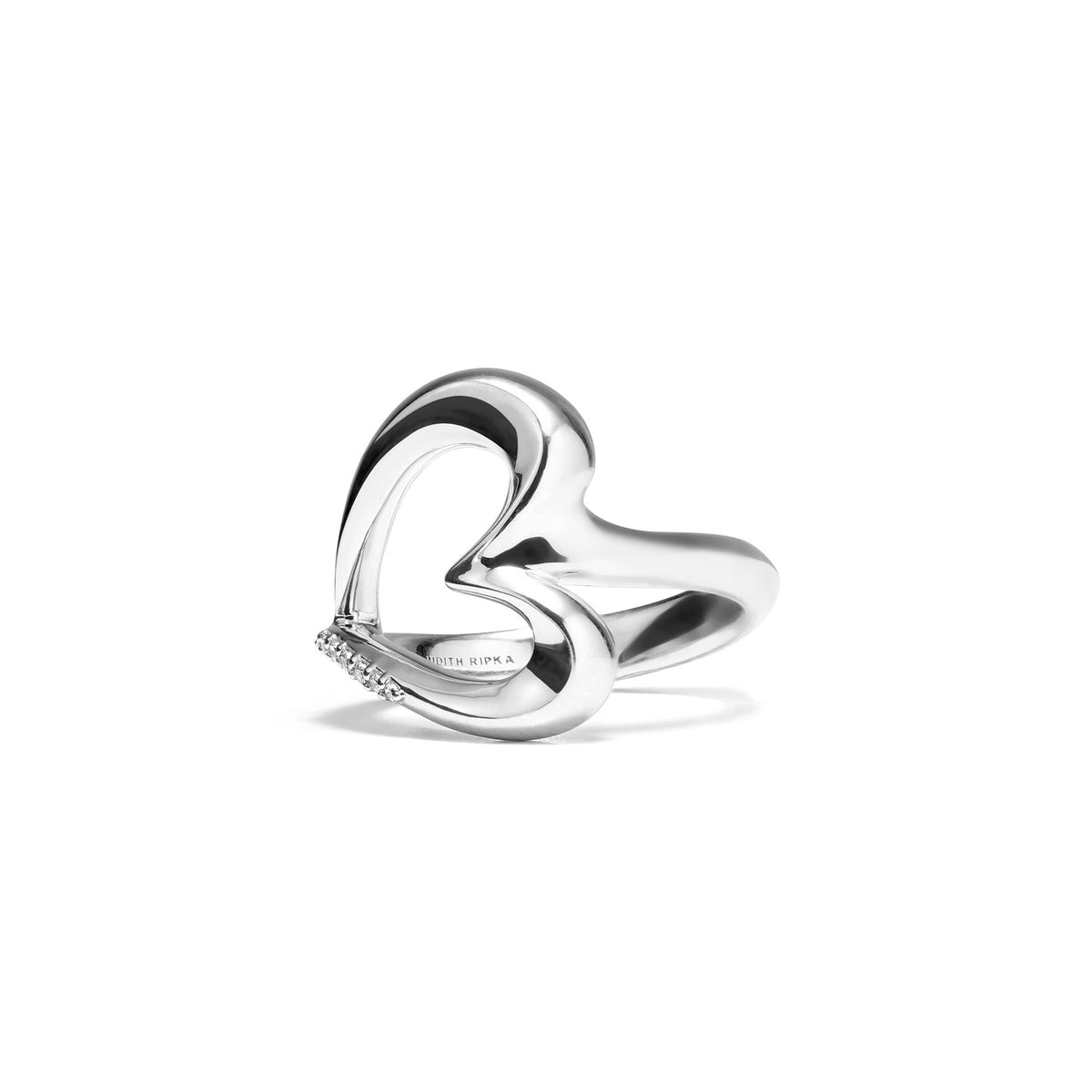 Eros Open Heart Ring with Diamonds