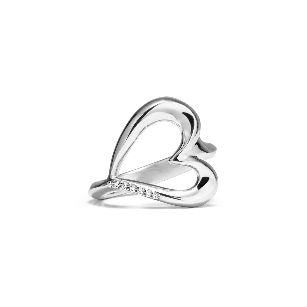 Eros Open Heart Ring with Diamonds
