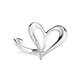 Eros Open Heart Two-Finger Ring with Diamonds