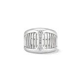 Cielo Wide Band Ring with Diamonds