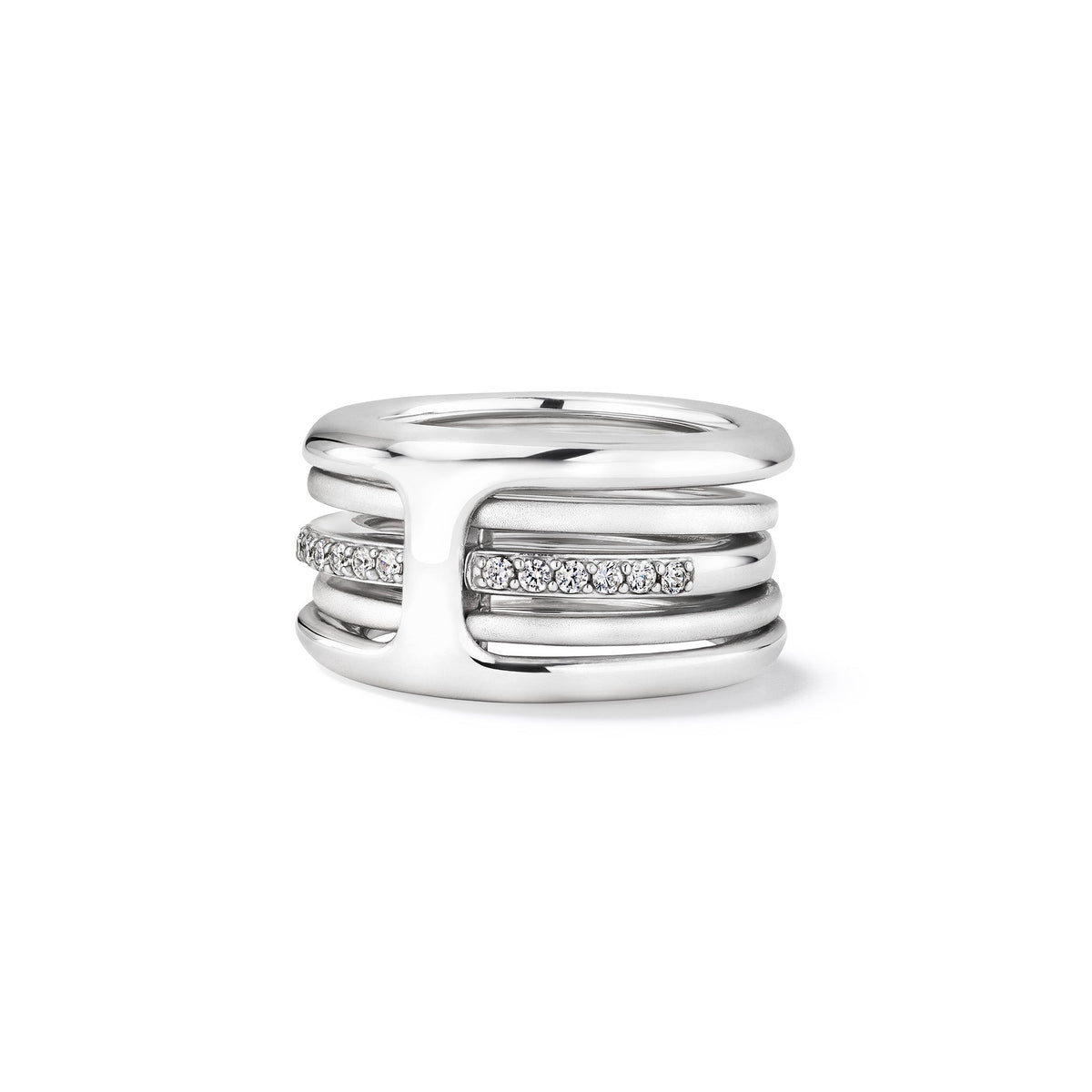Cielo Multi Band Ring with Diamonds