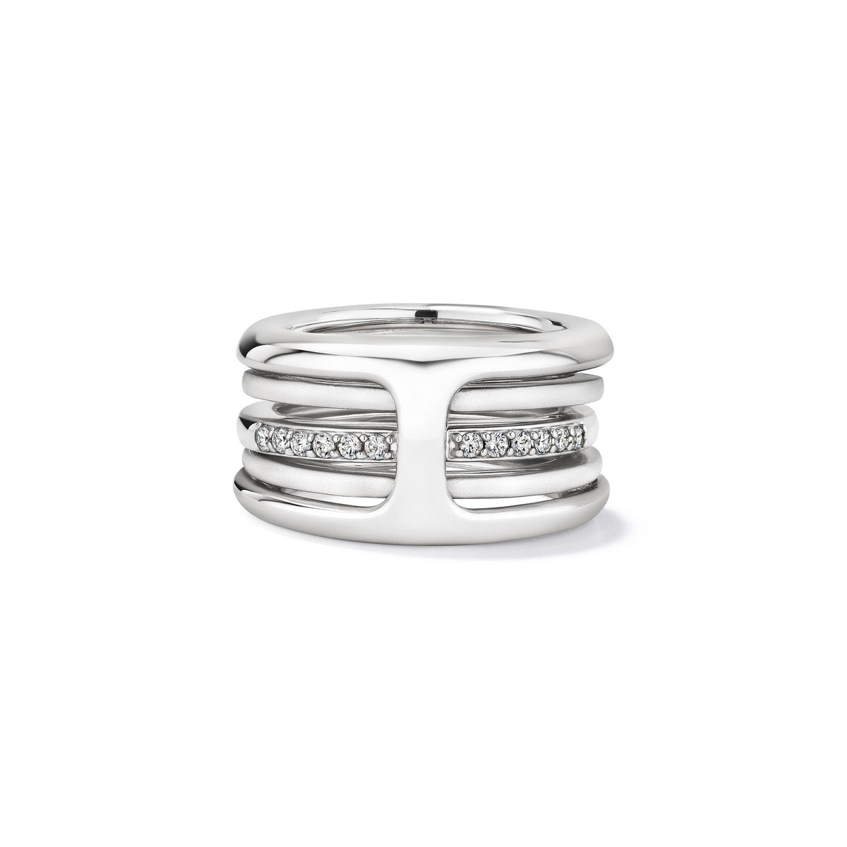 Cielo Multi Band Ring with Diamonds