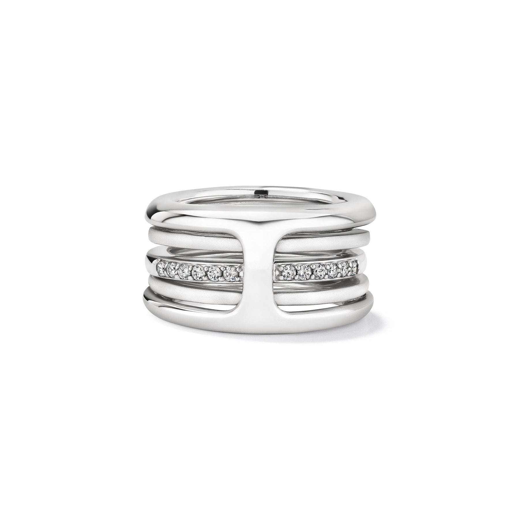Cielo Multi Band Ring with Diamonds