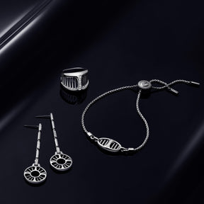 Cielo Linear Drop Earrings with Diamonds