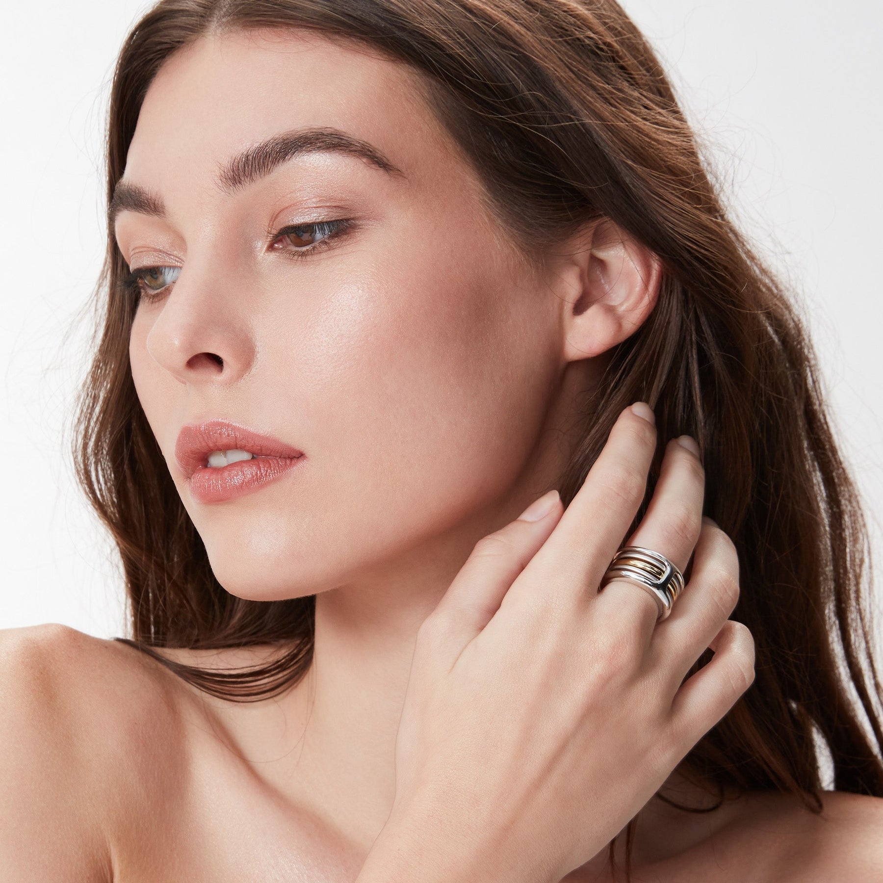 Cielo Multi Band Ring with 18K Gold