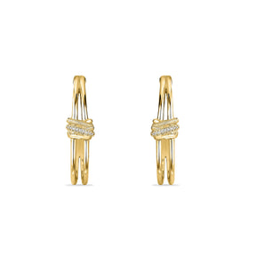Eternity Highway Hoop Earrings with Diamonds in 18K