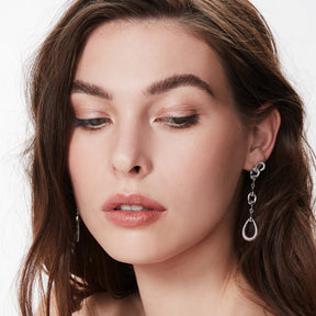 Eternity Linear Link Drop Earrings