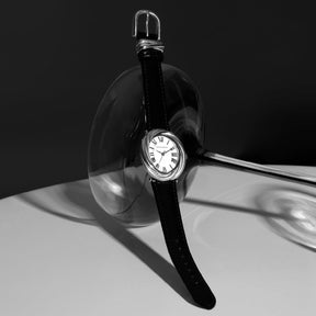Eternity Watch with Mother of Pearl, Sapphire and Darkest Brown Genuine Crocodile Strap