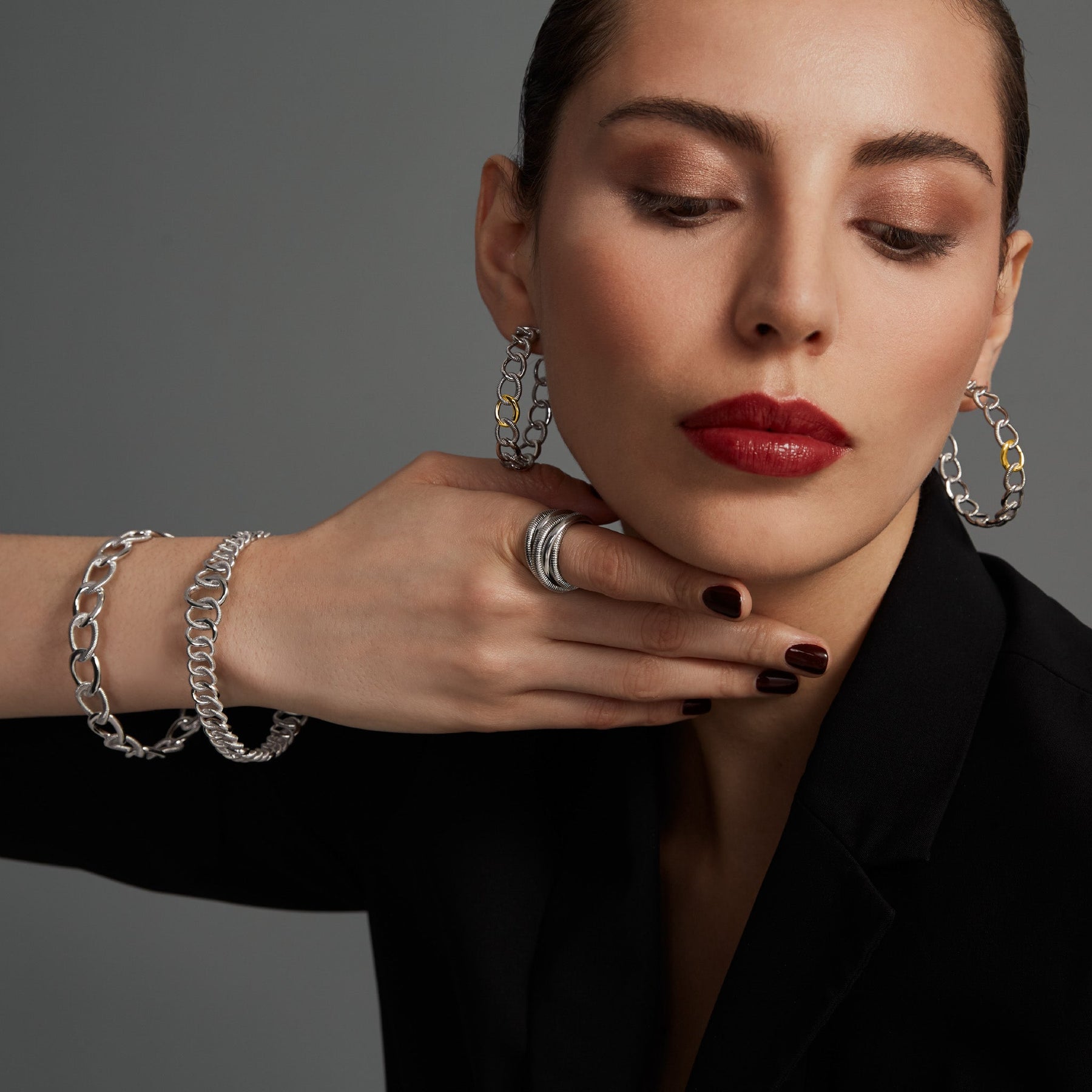 Eternity Interlocking Link Stack Bangle