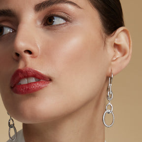 Eternity Interlocking Knot Double Drop Hoop Earrings