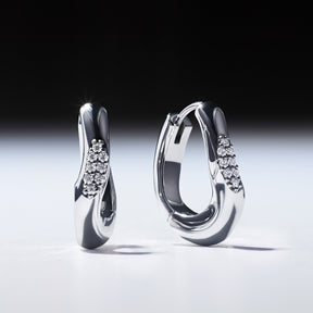 Gaia Huggie Hoop Earrings with Diamonds