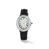 Eternity Watch with Mother of Pearl, Sapphire and Black Genuine Crocodile Strap