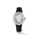 Eternity Watch with Mother of Pearl, Sapphire and Darkest Brown Genuine Crocodile Strap